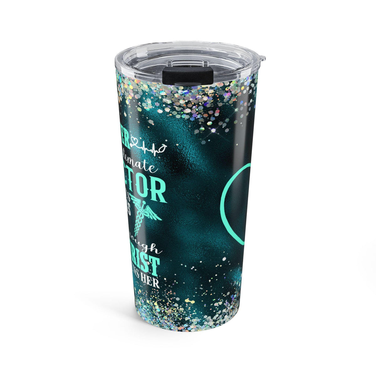 Glitter Dr Travel Tumbler - Sparkly 20oz Mug, Insulated Cup, Gift for Doctor, Nurse, Medical Professional, Graduation, Christmas, Birthday