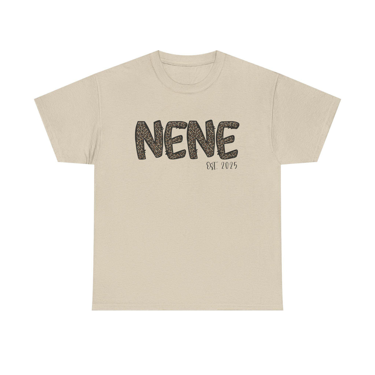 Leopard Print Nene Grandma Unisex T-Shirt, Custom Family Gift, Personalized Grandmother Shirt, Family Reunion Top, Animal Print Family Tee