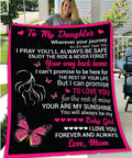 Personalized Daughter's Velveteen Plush Blanket, Cozy Gift, Inspirational Keepsake, Mother's Day, Birthday Present, Home Decor