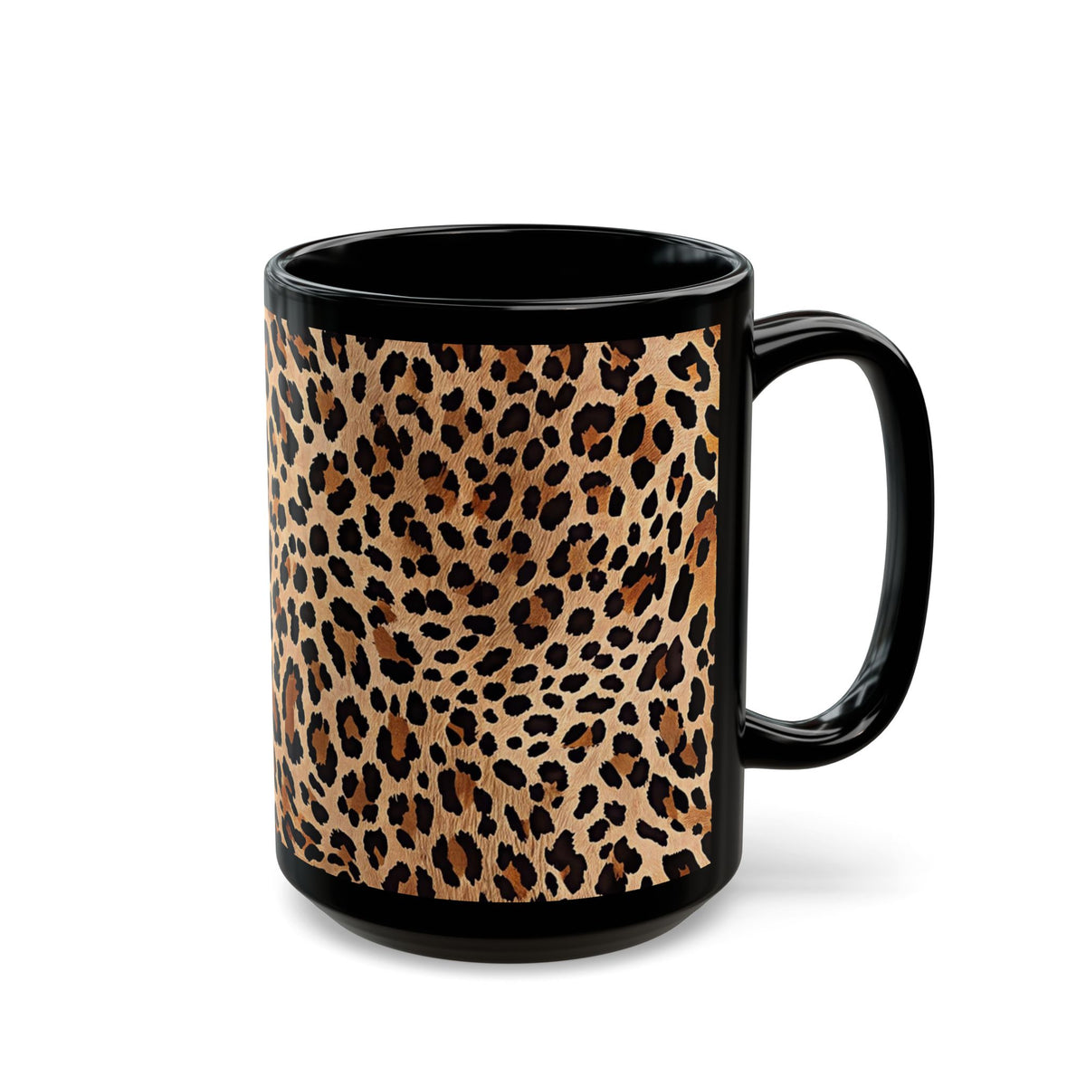 Leopard Print Coffee Mug | Black Ceramic Mug