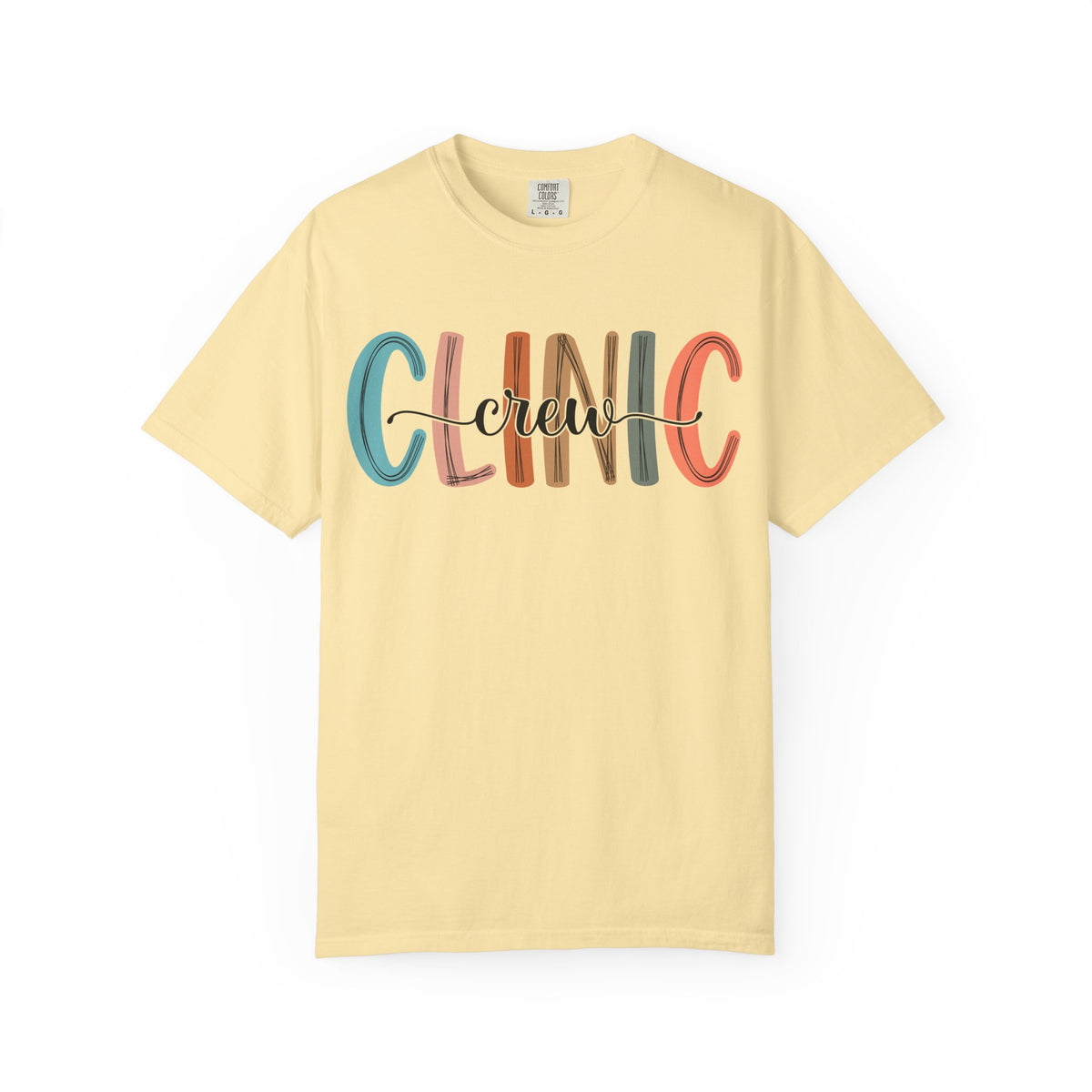 Clinic Crew T-Shirt, Unisex Garment-Dyed Tee, Healthcare Worker Apparel, Gifts for Medical Staff, Casual Everyday Wear