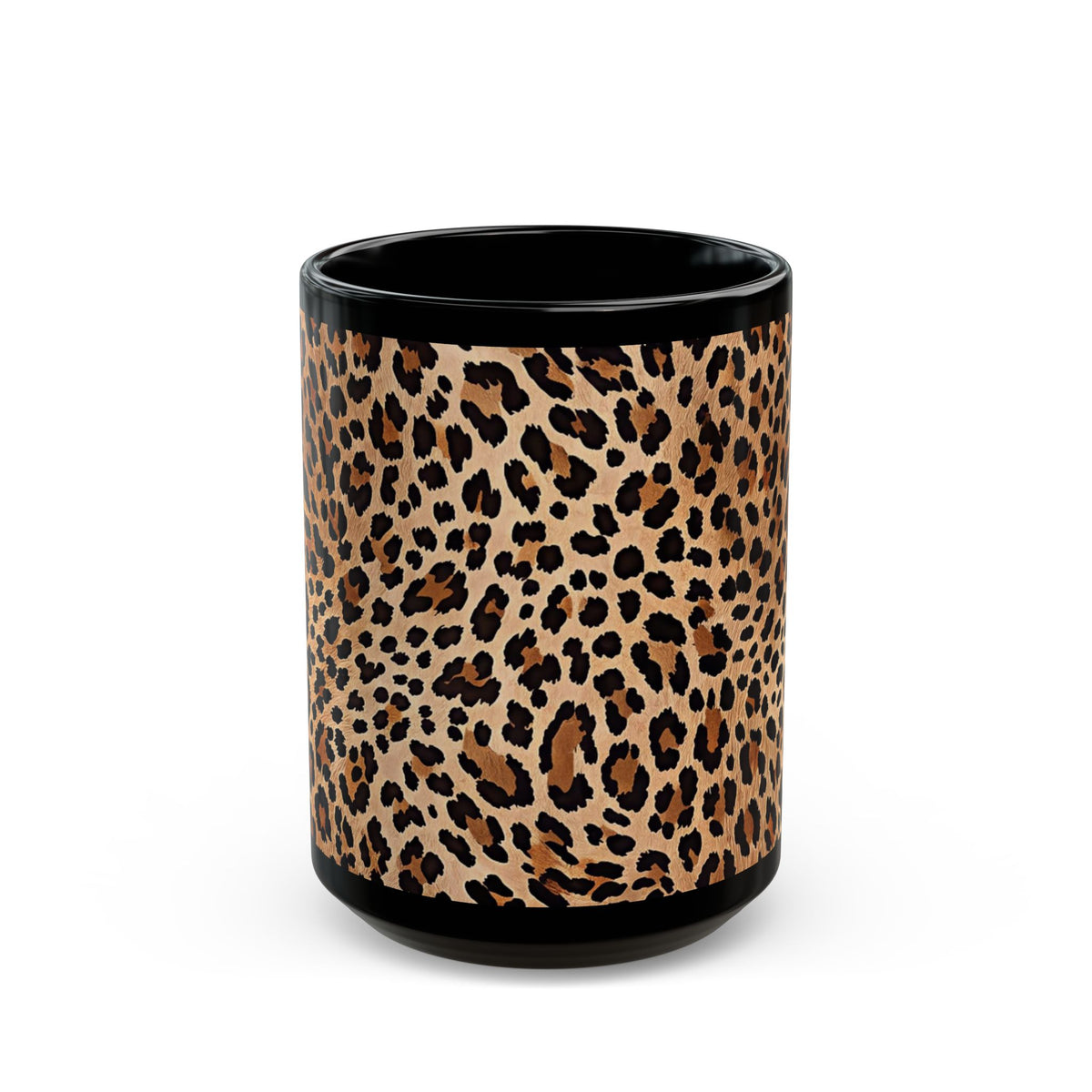 Leopard Print Coffee Mug | Black Ceramic Mug