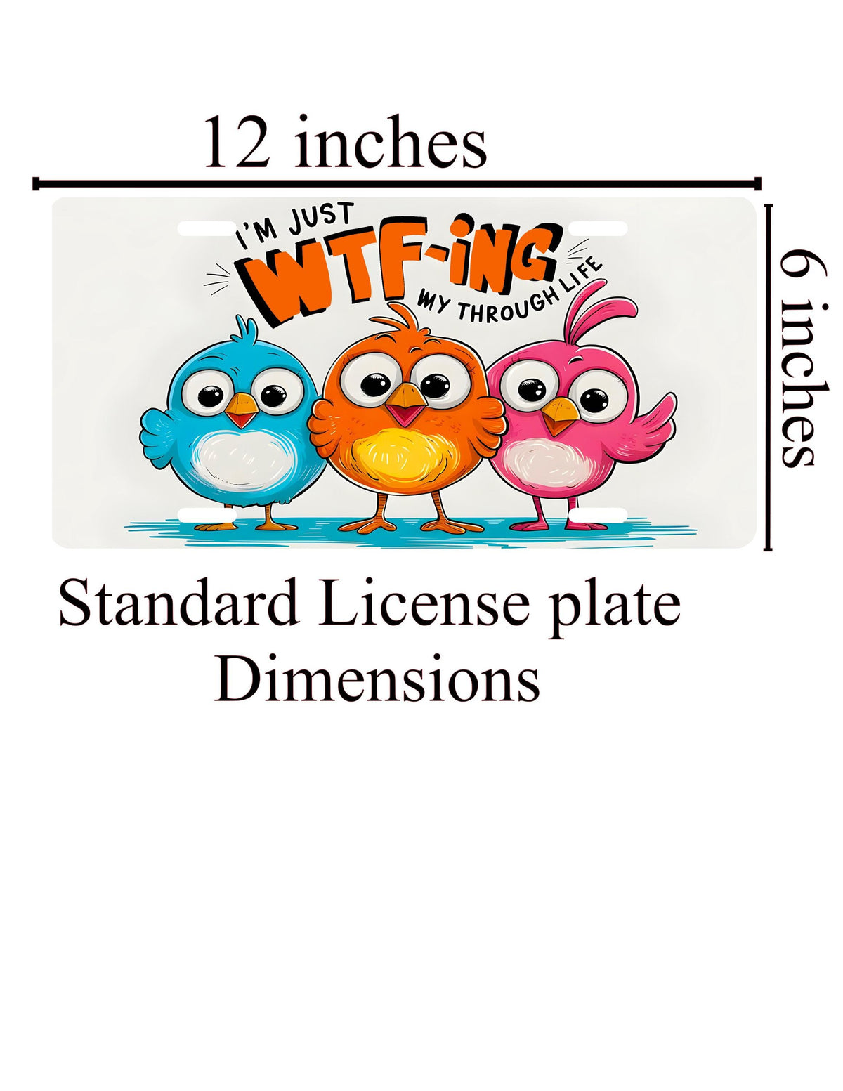 Funny Bird License Plate: Sarcastic Car Accessory, Novelty Plate