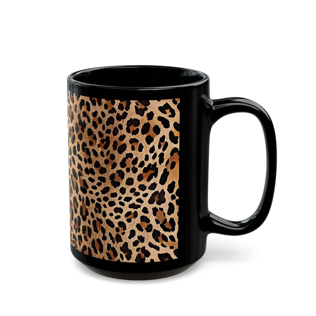 Leopard Print Coffee Mug | Black Ceramic Mug