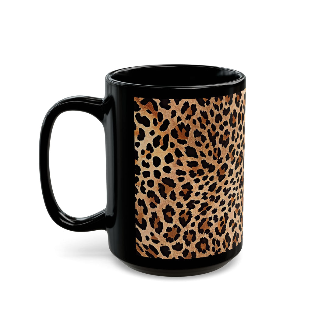Leopard Print Coffee Mug | Black Ceramic Mug