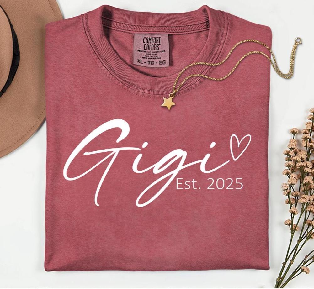 Custom Gigi Shirt: Personalized Grandma T-Shirt with Established Date