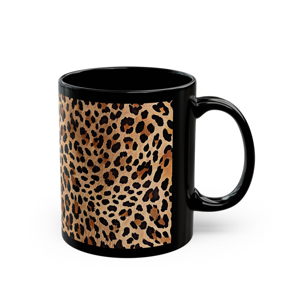 Leopard Print Coffee Mug | Black Ceramic Mug