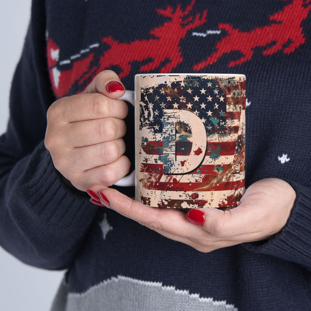 American Flag Wrench Mug | Patriotic Mechanic Garage Tool Coffee Cup, Dad coffee cup