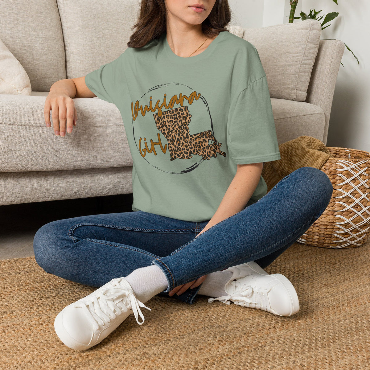 Louisiana Leopard State Silhouette T-Shirt | Louisiana Girl