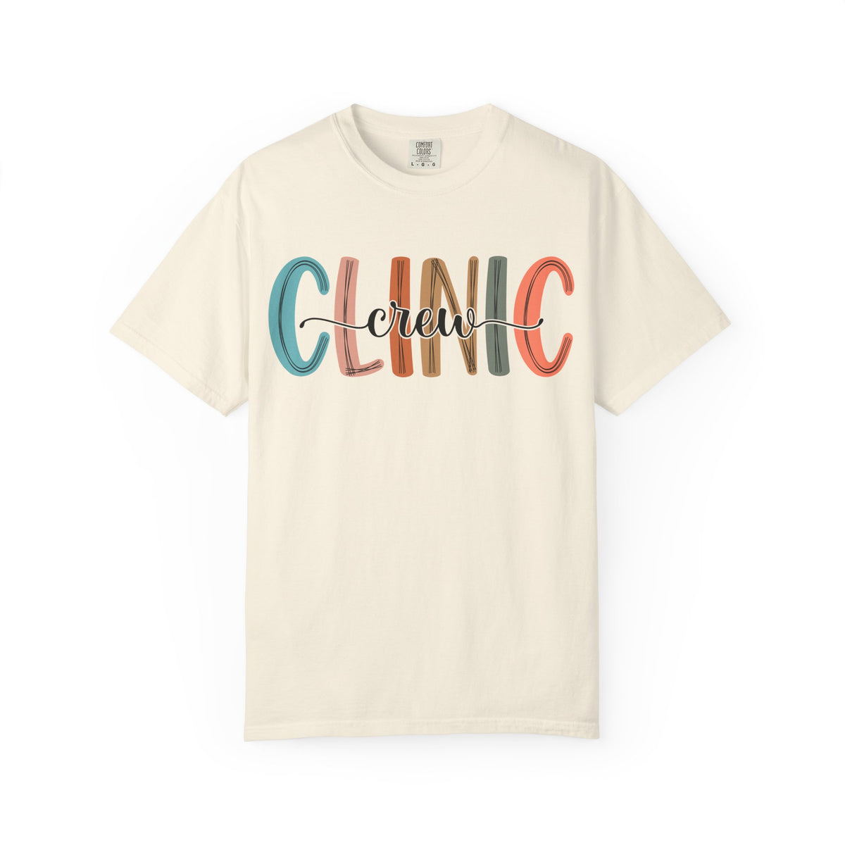 Clinic Crew T-Shirt, Unisex Garment-Dyed Tee, Healthcare Worker Apparel, Gifts for Medical Staff, Casual Everyday Wear