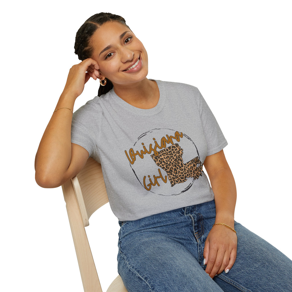 Louisiana Leopard State Silhouette T-Shirt | Louisiana Girl