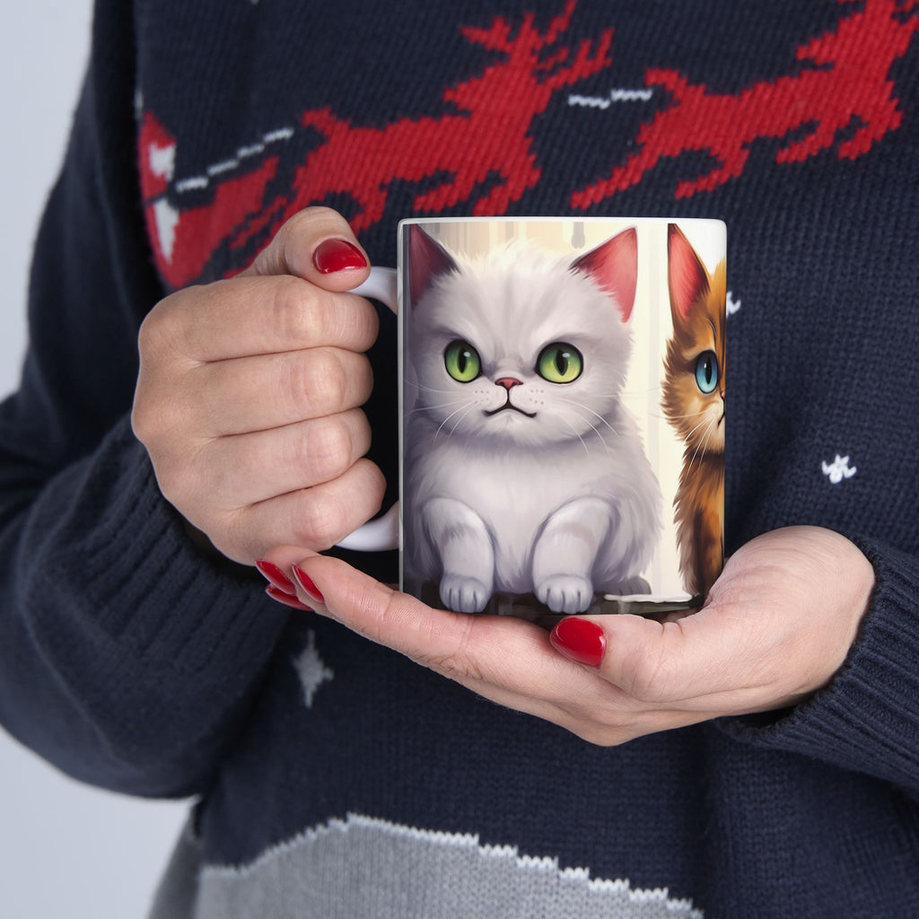 Cute Kittens Ceramic Mug | Cat Portraits Coffee Cup, Cat lover coffee cup