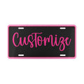 Custom Pink Script Vanity Plate, Personalized license plate, Design your own plates