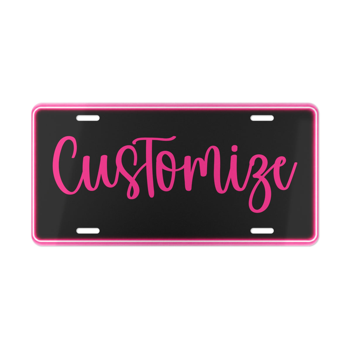 Custom Pink Script Vanity Plate, Personalized license plate, Design your own plates