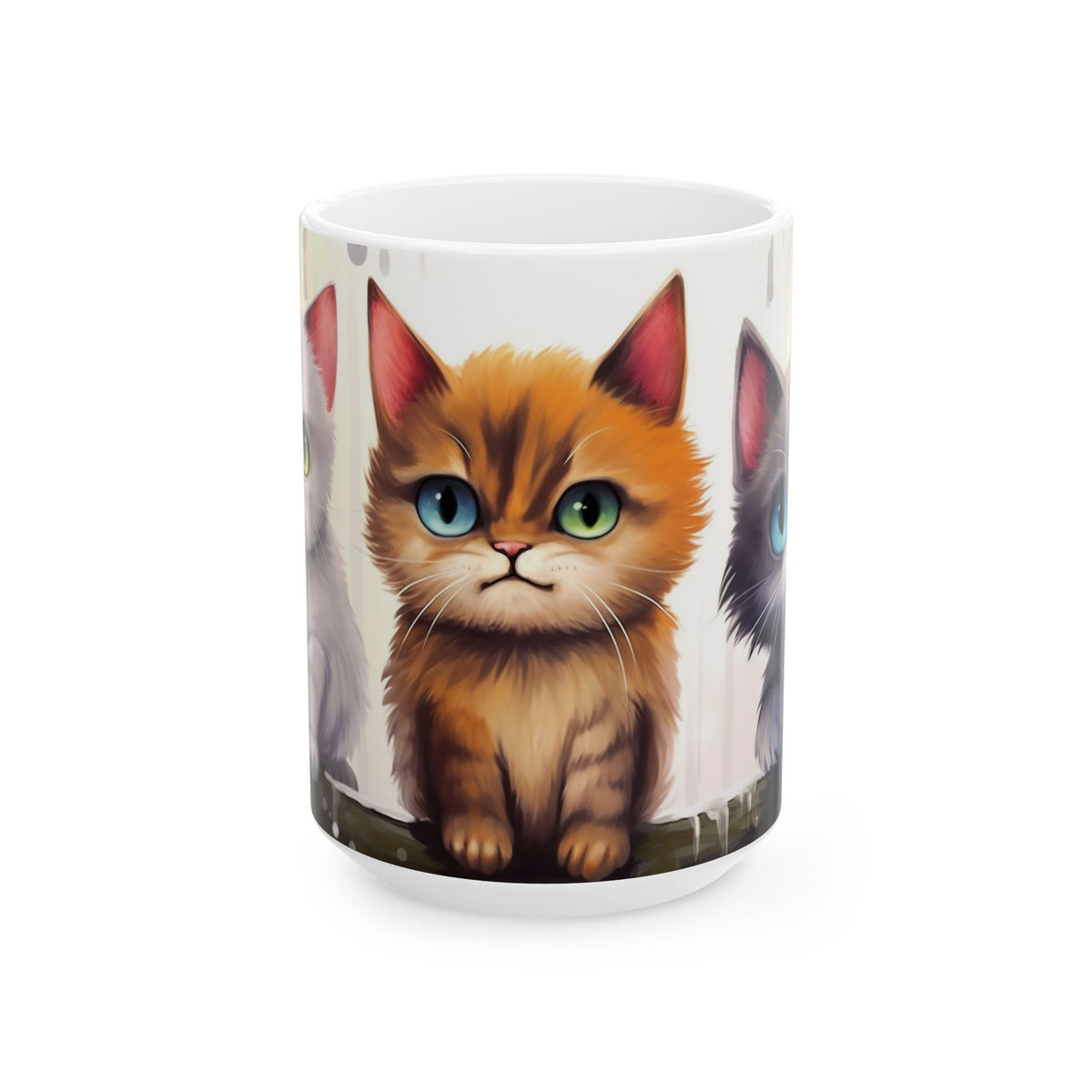 Cute Kittens Ceramic Mug | Cat Portraits Coffee Cup, Cat lover coffee cup
