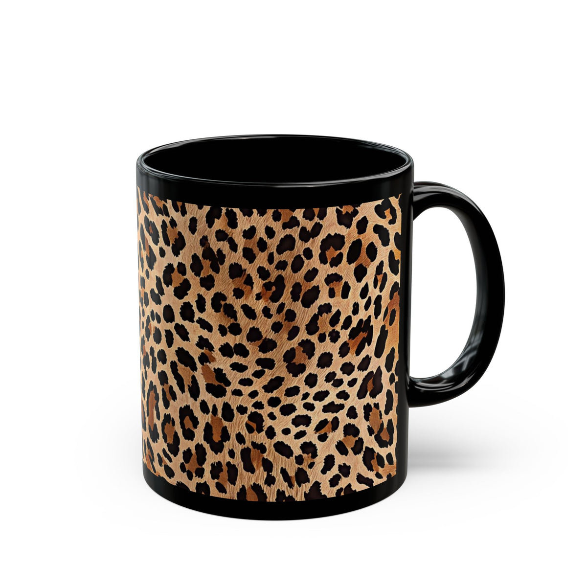 Leopard Print Coffee Mug | Black Ceramic Mug