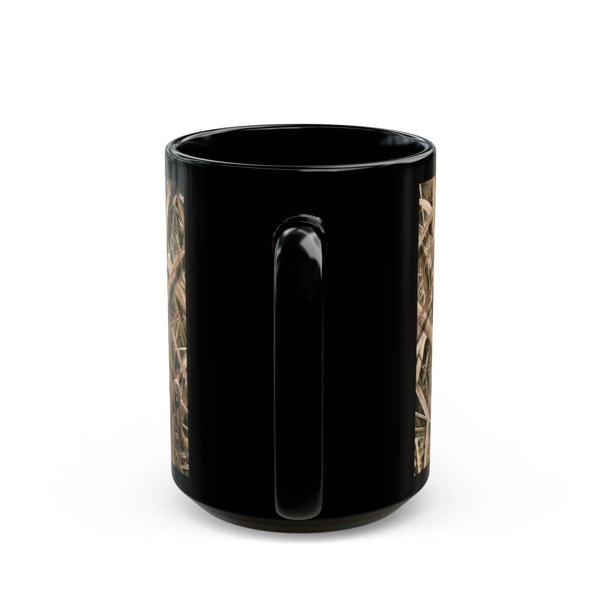 Three Labrador Retrievers with Duck and American Flag Mug | Black Ceramic Mug, duck hunter coffee cup, duck hunter gift