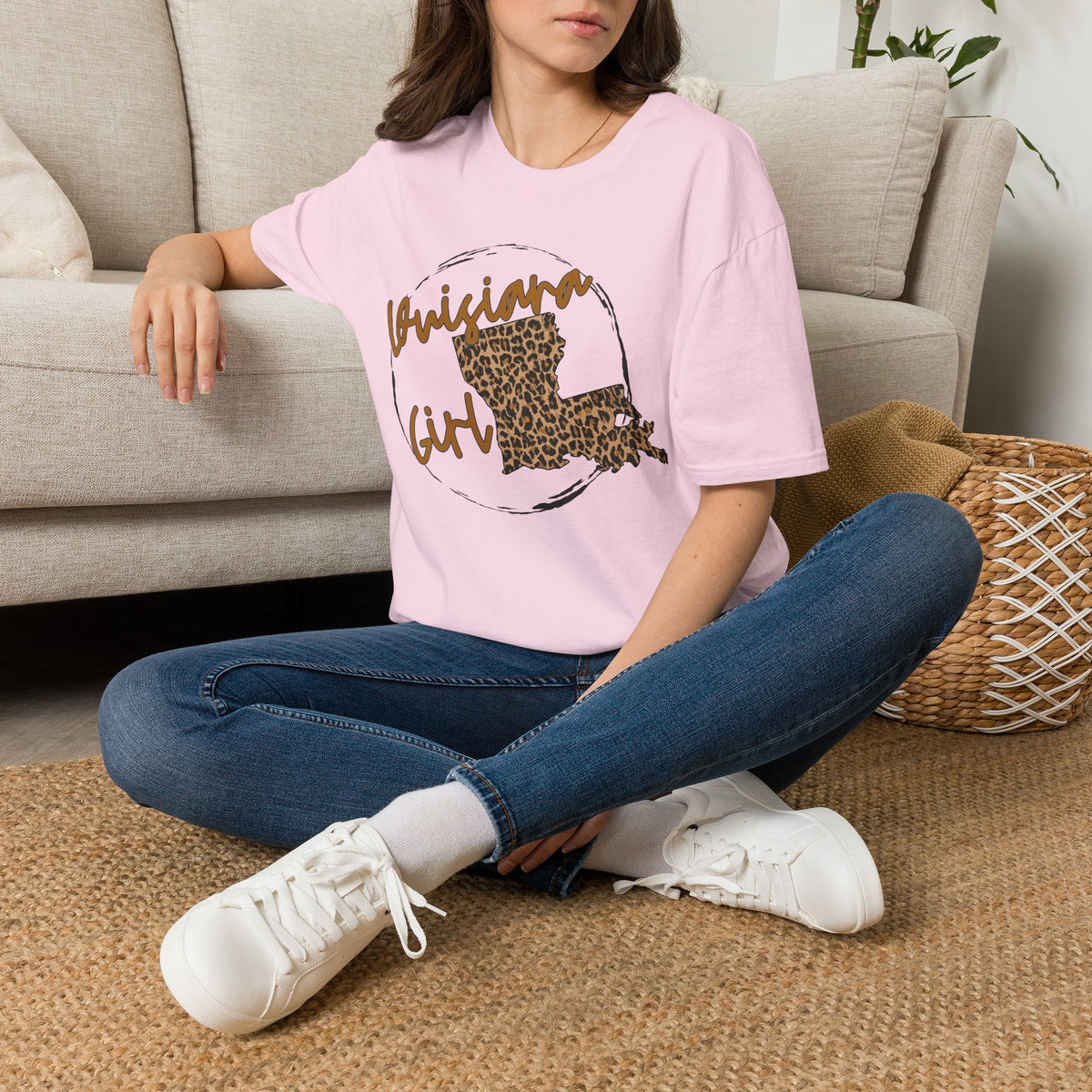 Louisiana Leopard State Silhouette T-Shirt | Louisiana Girl