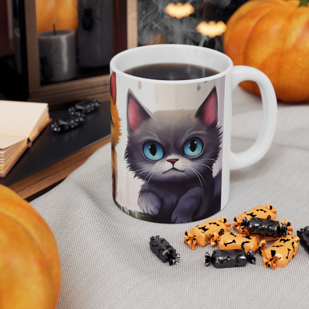 Cute Kittens Ceramic Mug | Cat Portraits Coffee Cup, Cat lover coffee cup
