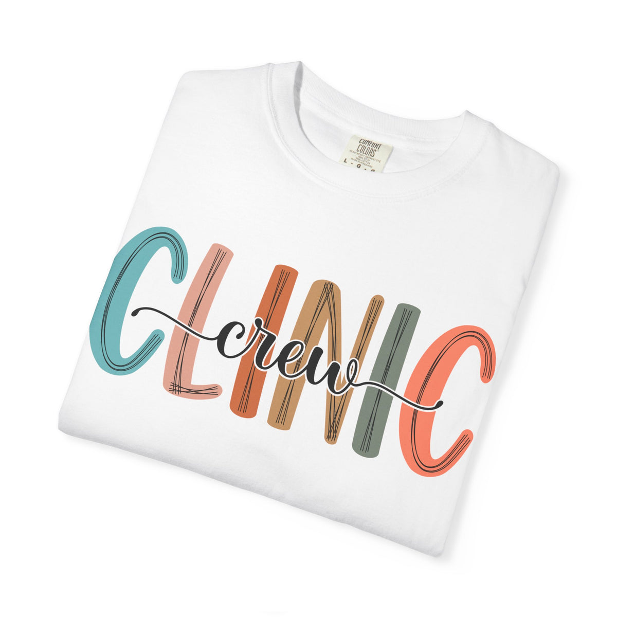 Clinic Crew T-Shirt, Unisex Garment-Dyed Tee, Healthcare Worker Apparel, Gifts for Medical Staff, Casual Everyday Wear