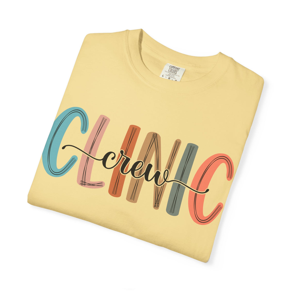 Clinic Crew T-Shirt, Unisex Garment-Dyed Tee, Healthcare Worker Apparel, Gifts for Medical Staff, Casual Everyday Wear