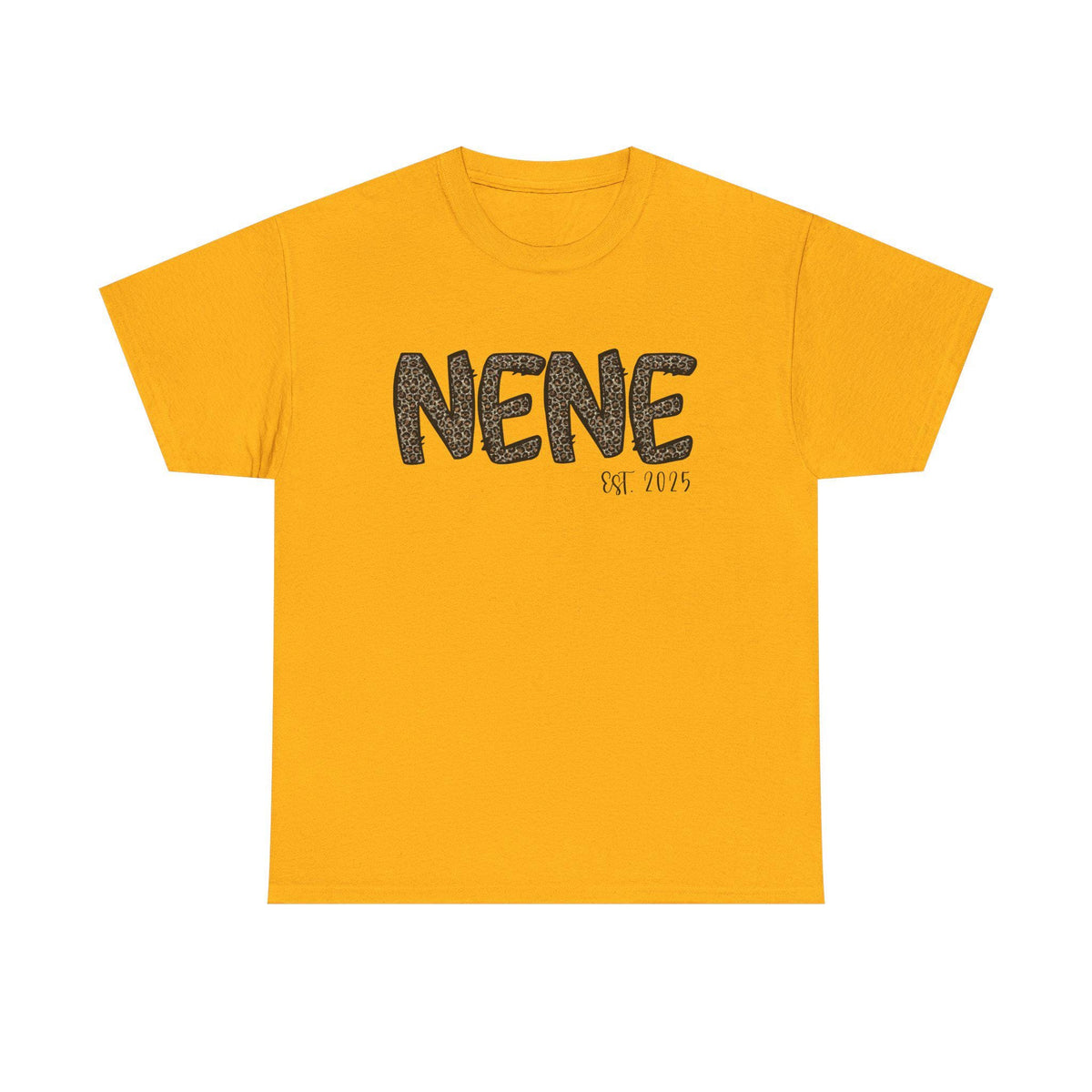 Leopard Print Nene Grandma Unisex T-Shirt, Custom Family Gift, Personalized Grandmother Shirt, Family Reunion Top, Animal Print Family Tee