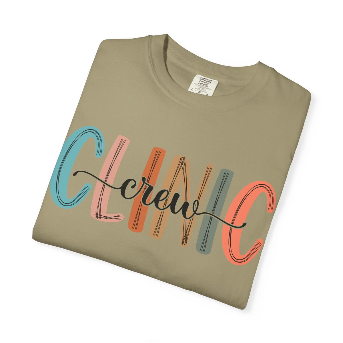 Clinic Crew T-Shirt, Unisex Garment-Dyed Tee, Healthcare Worker Apparel, Gifts for Medical Staff, Casual Everyday Wear