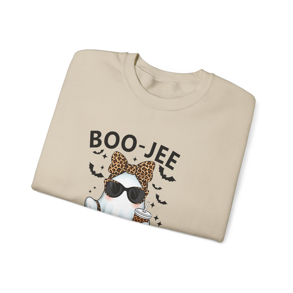 Boo-Jee Ghost Sweatshirt | Unisex Halloween Crewneck, Cozy Fall Fashion, Cute Ghost Design, Perfect for Parties, Spooky Season Gift
