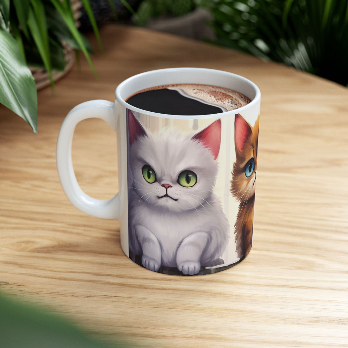 Cute Kittens Ceramic Mug | Cat Portraits Coffee Cup, Cat lover coffee cup
