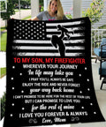 Inspirational Firefighter Blanket, Cozy Plush Throw for Sons, Gift for Son, Motivational Keepsake, Soft Home Decor
