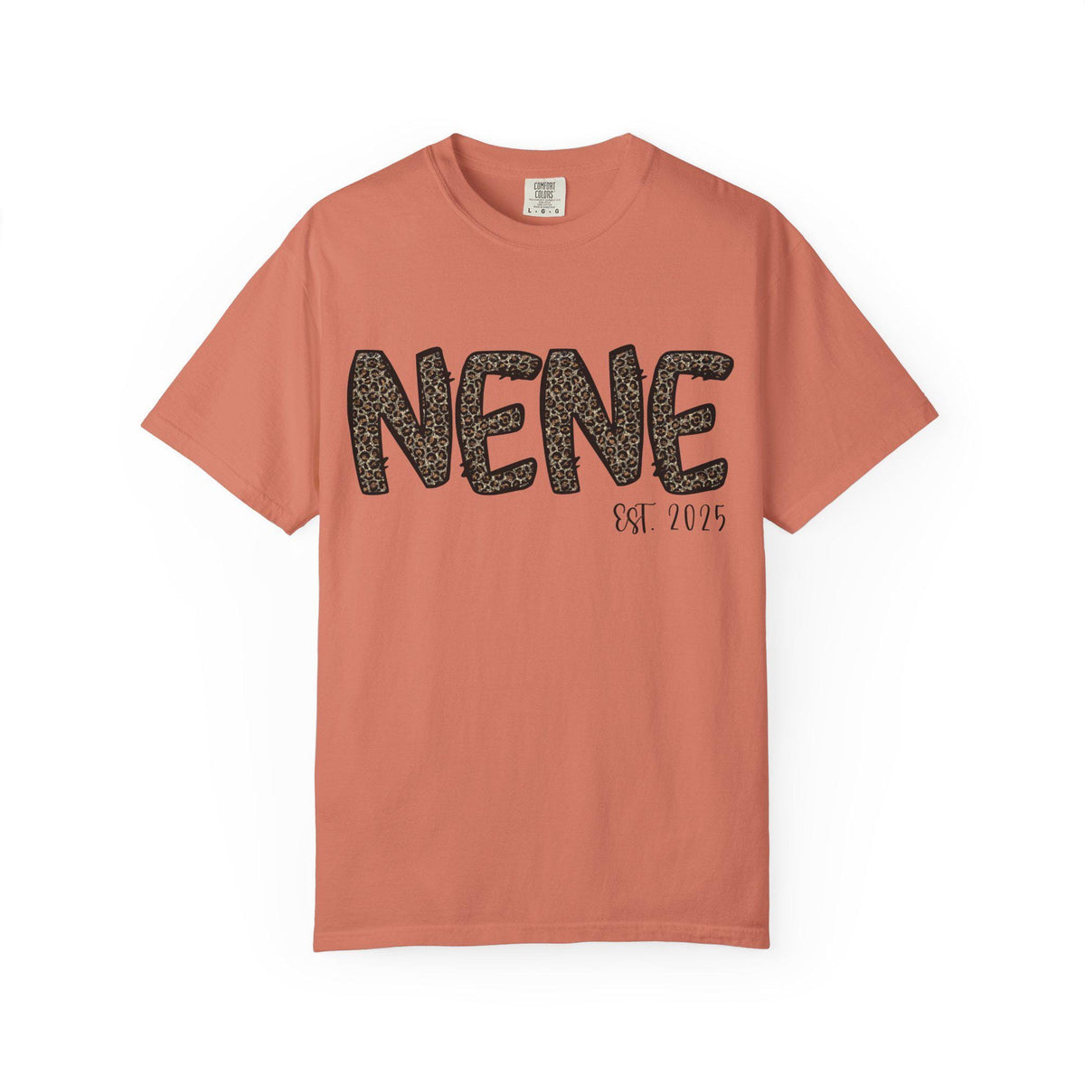Leopard Print Grandma Nene T-shirt, Personalized Unisex Garment-Dyed Tee, Family Reunion Shirt, Custom Leopard Tee, Grandma Gift Shirt,