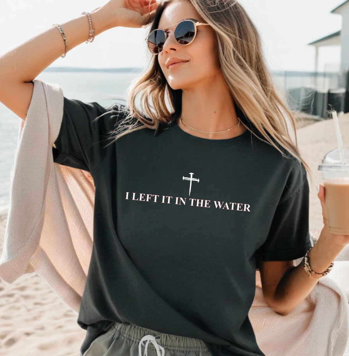 I Left It in the Water Christian Tee: Baptism Celebration Gildan Shirt