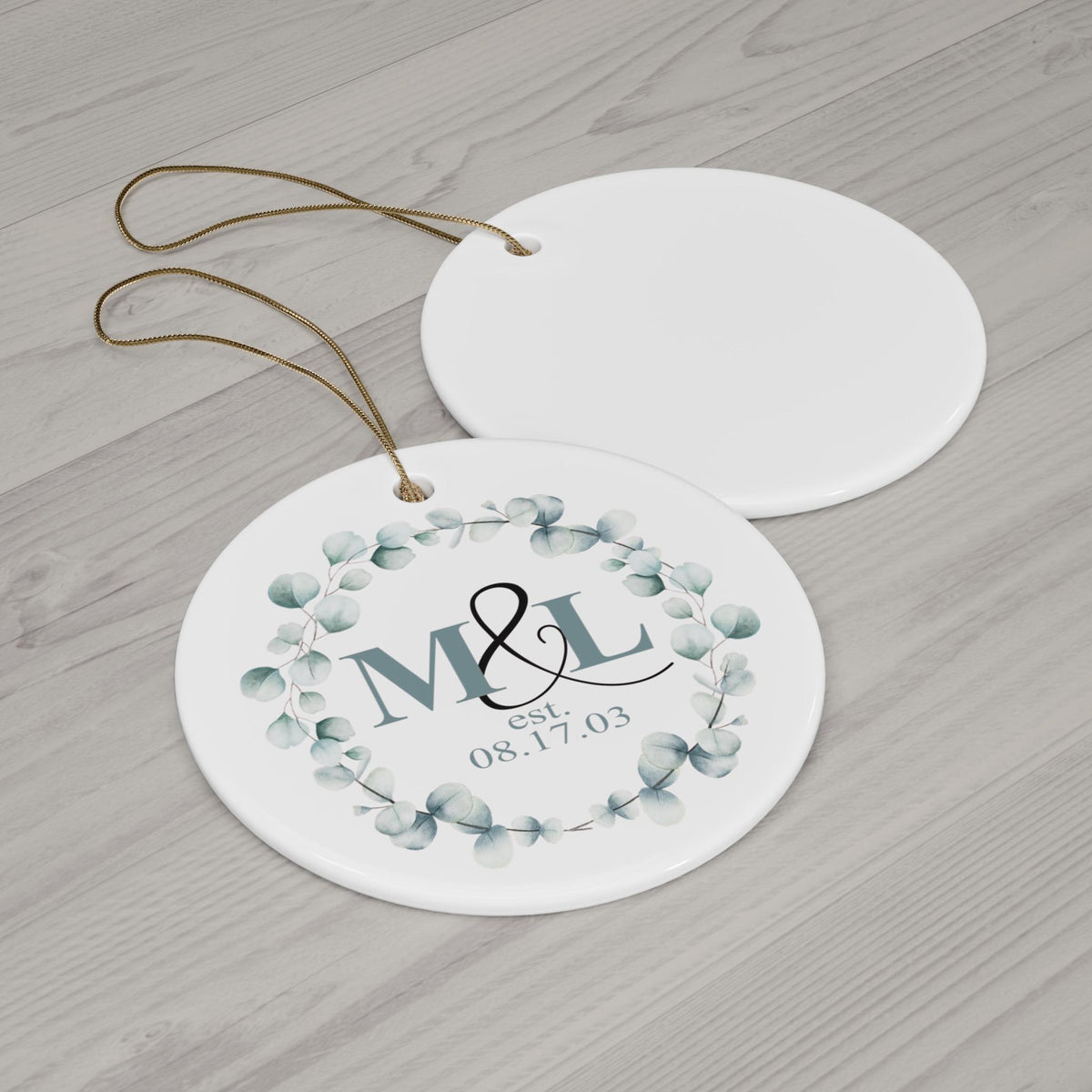 Personalized Ceramic Ornament, Custom Holiday Decor, Gift for Couples, Anniversary Keepsake, Handcrafted Home Decoration, Tree Ornament