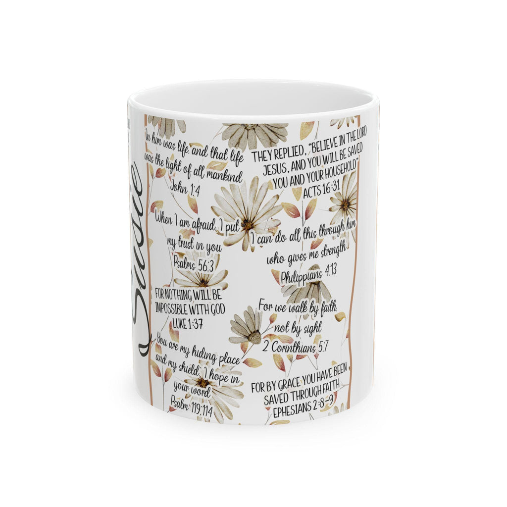 Inspirational Christian Ceramic Mug: Floral Faith-Based Coffee Cup