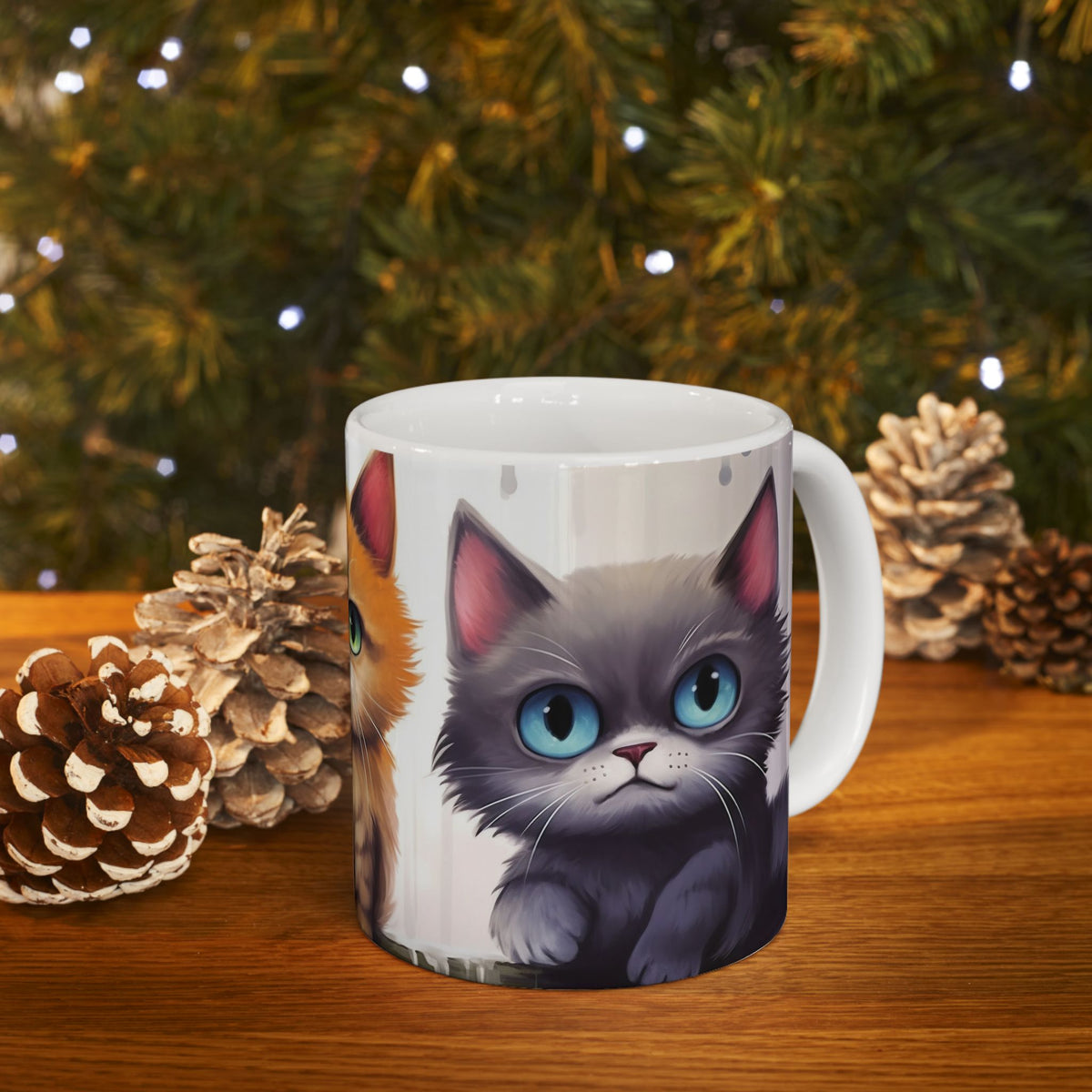 Cute Kittens Ceramic Mug | Cat Portraits Coffee Cup, Cat lover coffee cup