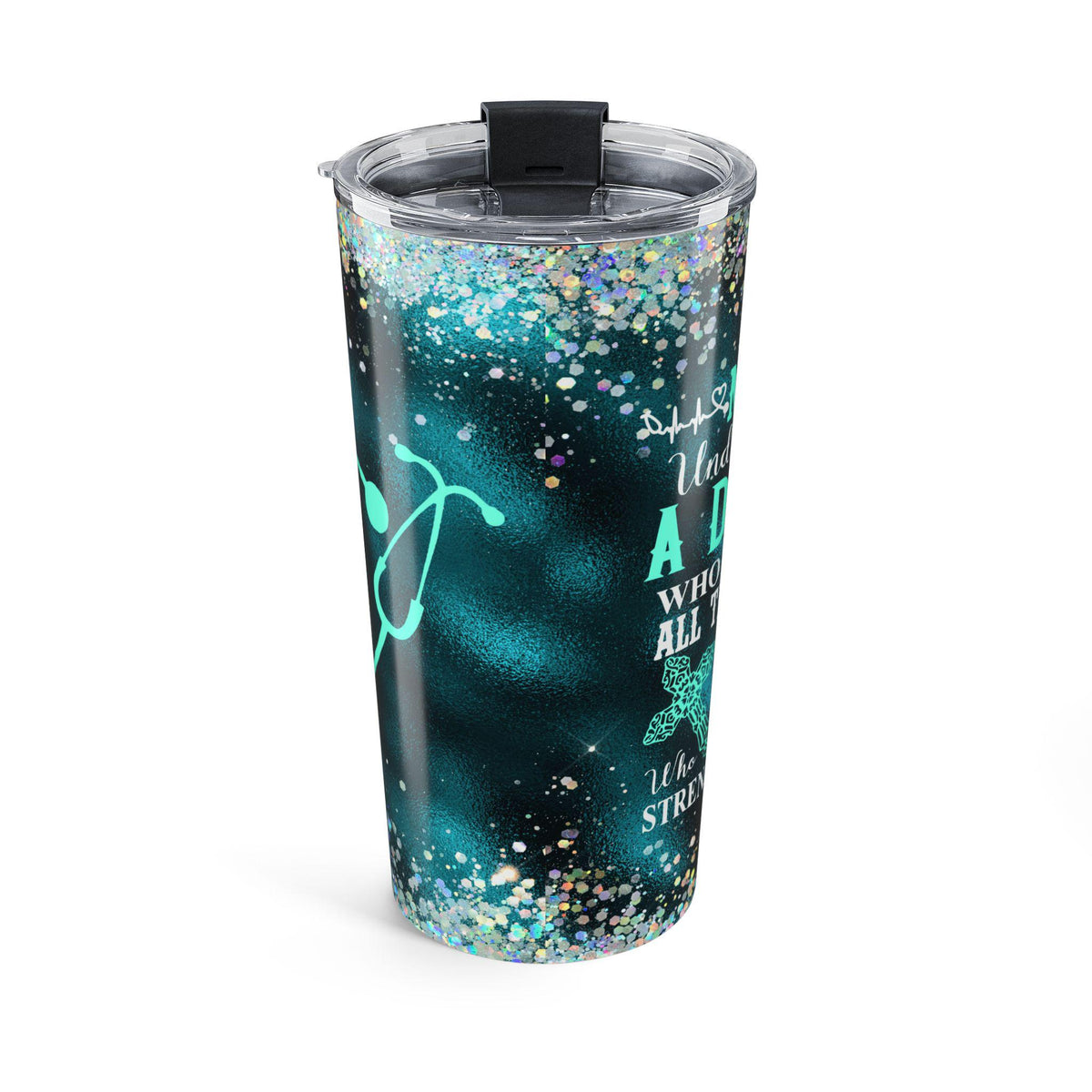 Glitter Dr Travel Tumbler - Sparkly 20oz Mug, Insulated Cup, Gift for Doctor, Nurse, Medical Professional, Graduation, Christmas, Birthday