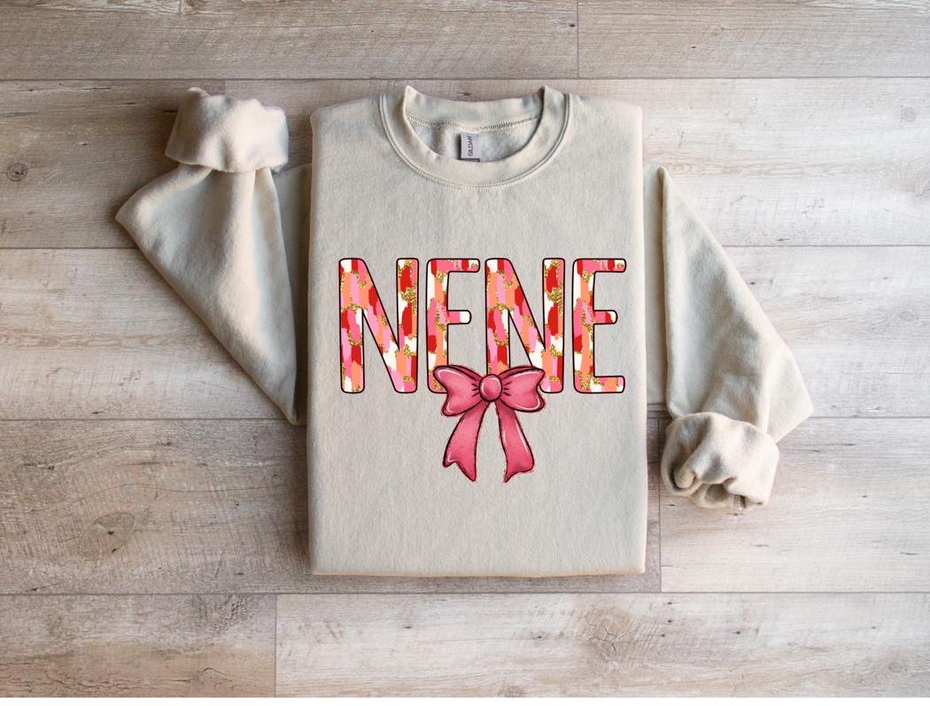 Custom Preppy NENE Sweatshirt: Croquette Bow, Personalized Name
