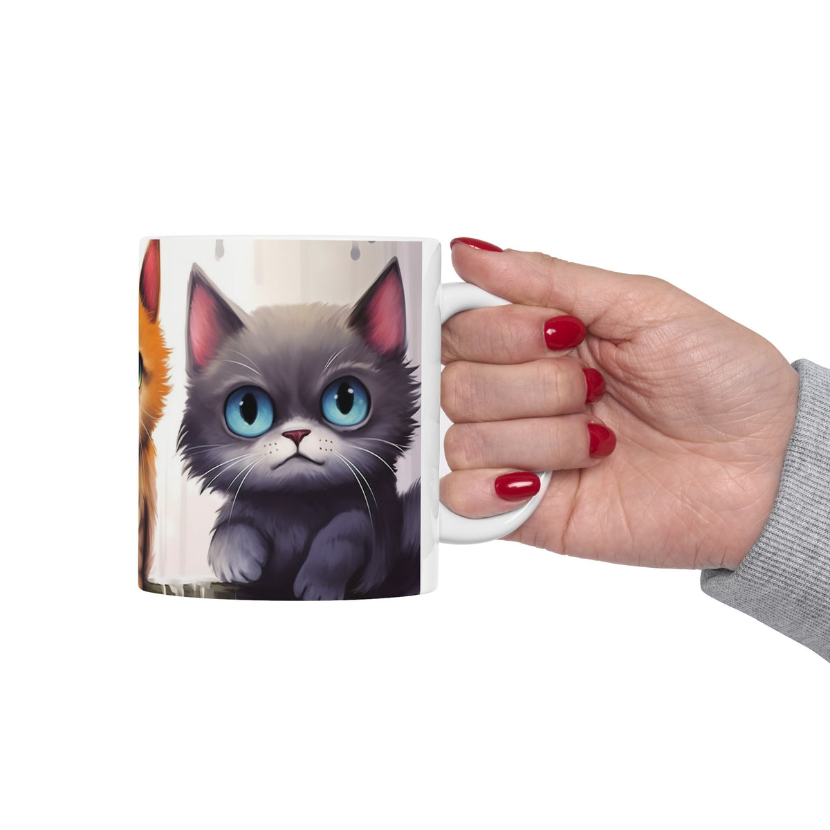 Cute Kittens Ceramic Mug | Cat Portraits Coffee Cup, Cat lover coffee cup