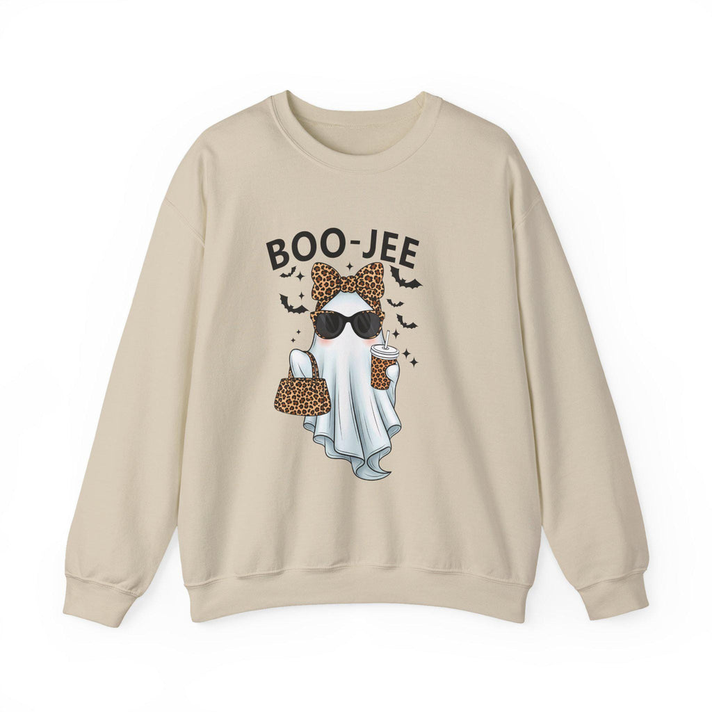 Boo-Jee Ghost Sweatshirt | Unisex Halloween Crewneck, Cozy Fall Fashion, Cute Ghost Design, Perfect for Parties, Spooky Season Gift