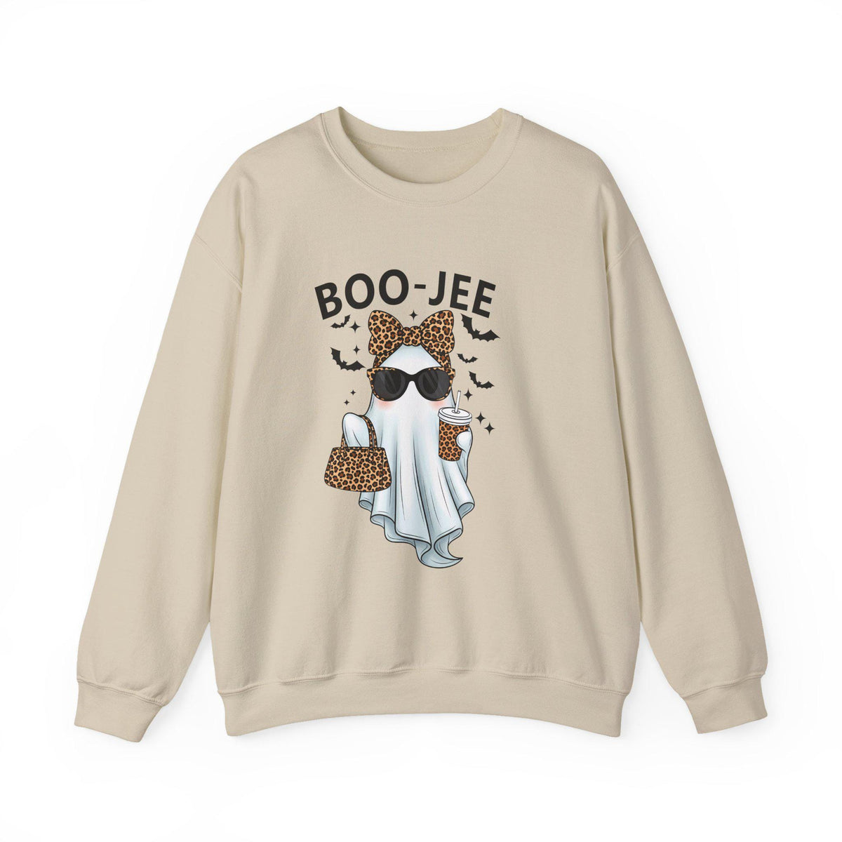 Boo-Jee Ghost Sweatshirt | Unisex Halloween Crewneck, Cozy Fall Fashion, Cute Ghost Design, Perfect for Parties, Spooky Season Gift