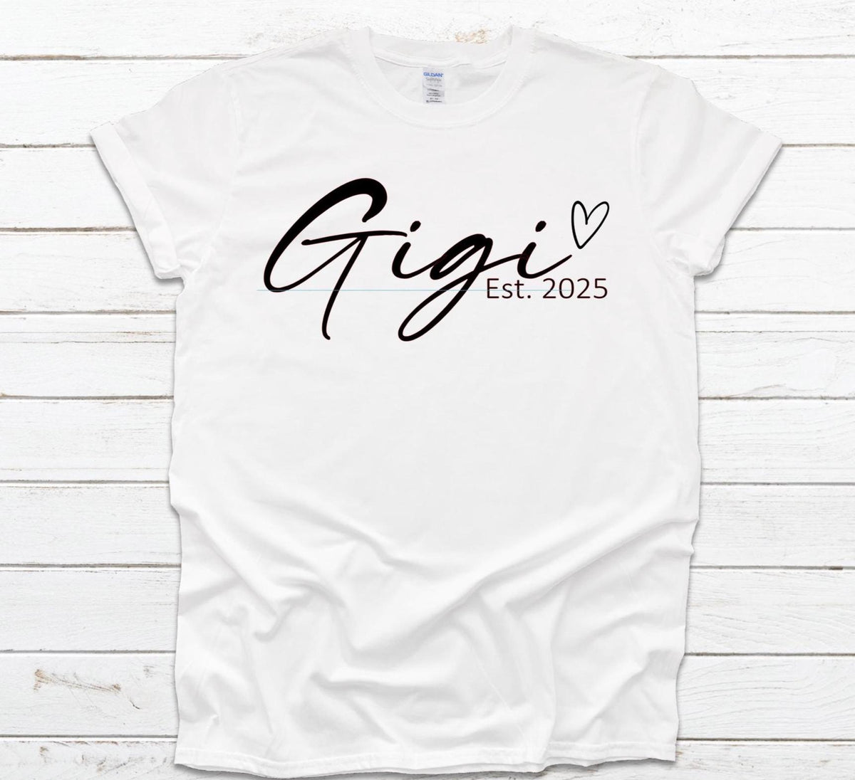 Custom Gigi Shirt: Personalized Grandma Gift, Established Date, Gildan Tee