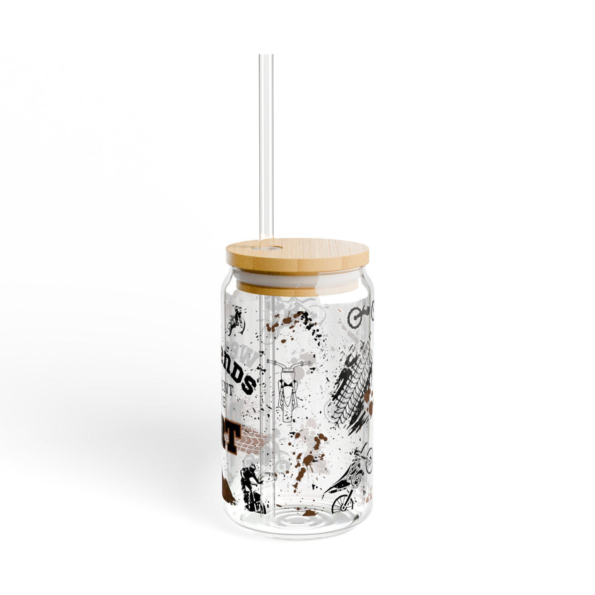 Weekends Are Spent in the Dirt Sipper Glass, gift for dad, glas with bamboo lid