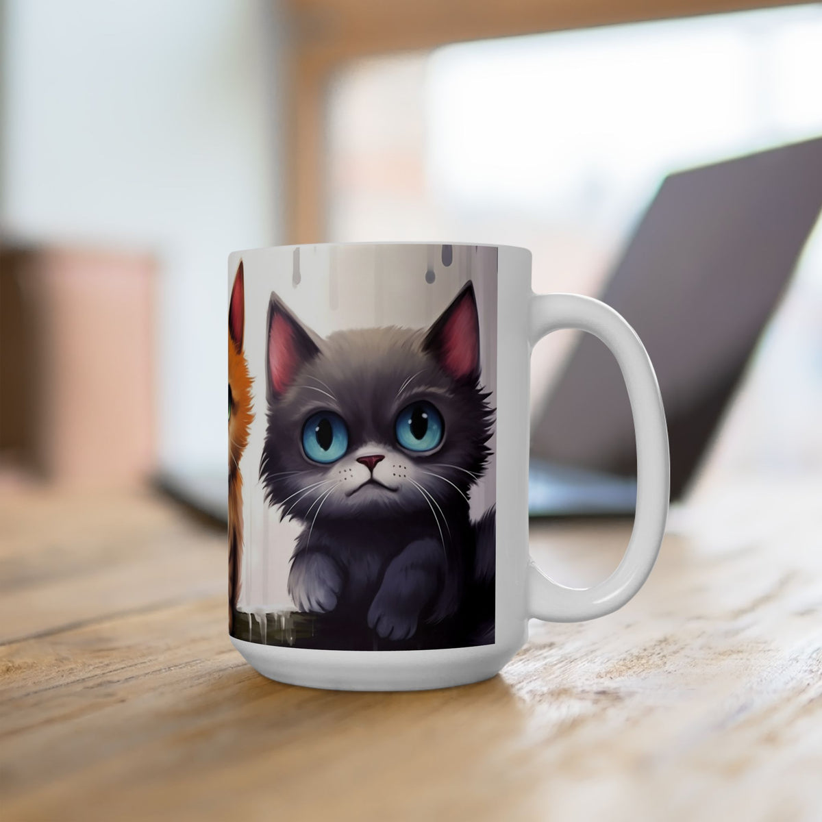 Cute Kittens Ceramic Mug | Cat Portraits Coffee Cup, Cat lover coffee cup
