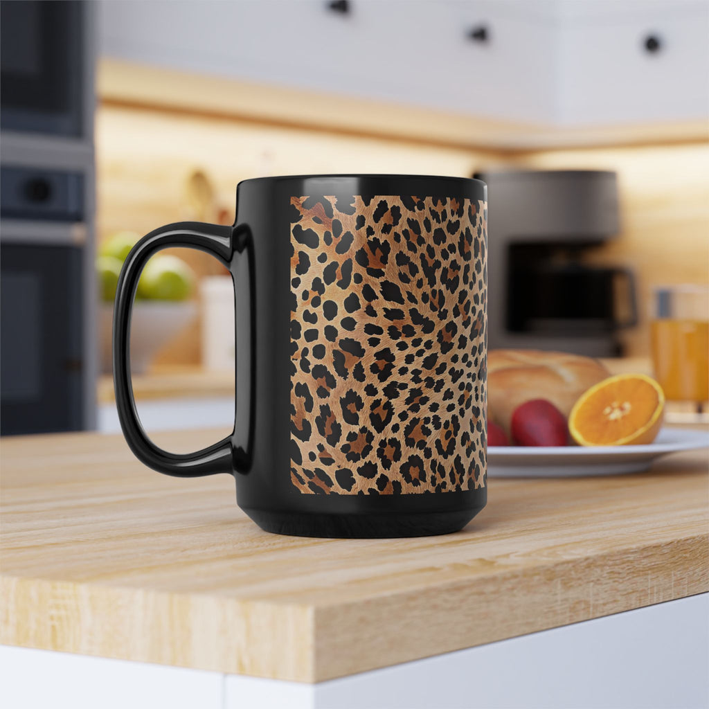 Leopard Print Coffee Mug | Black Ceramic Mug