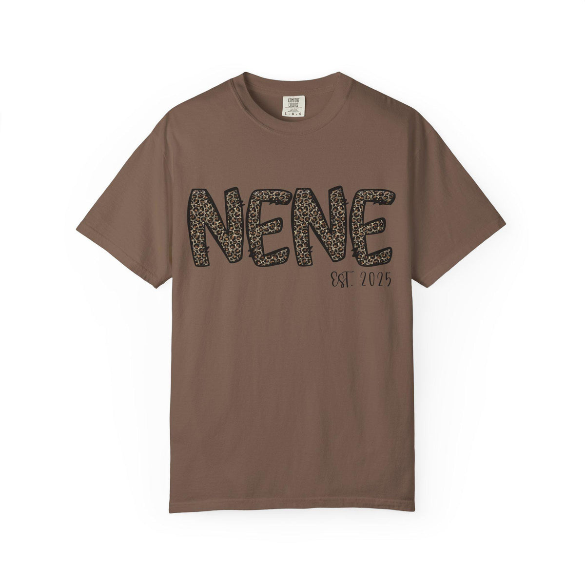 Leopard Print Grandma Nene T-shirt, Personalized Unisex Garment-Dyed Tee, Family Reunion Shirt, Custom Leopard Tee, Grandma Gift Shirt,