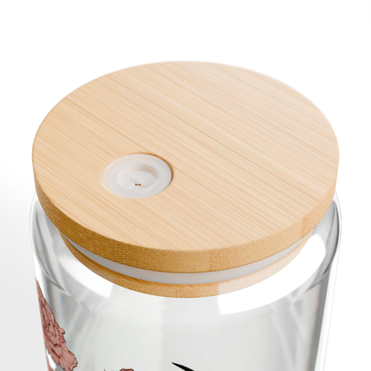Birth Flower Name Sipper Glass Cup with Bamboo Lid, Personalized Floral Tumbler, 16oz Reusable Drinkware, Custom Gift for Plant Lover