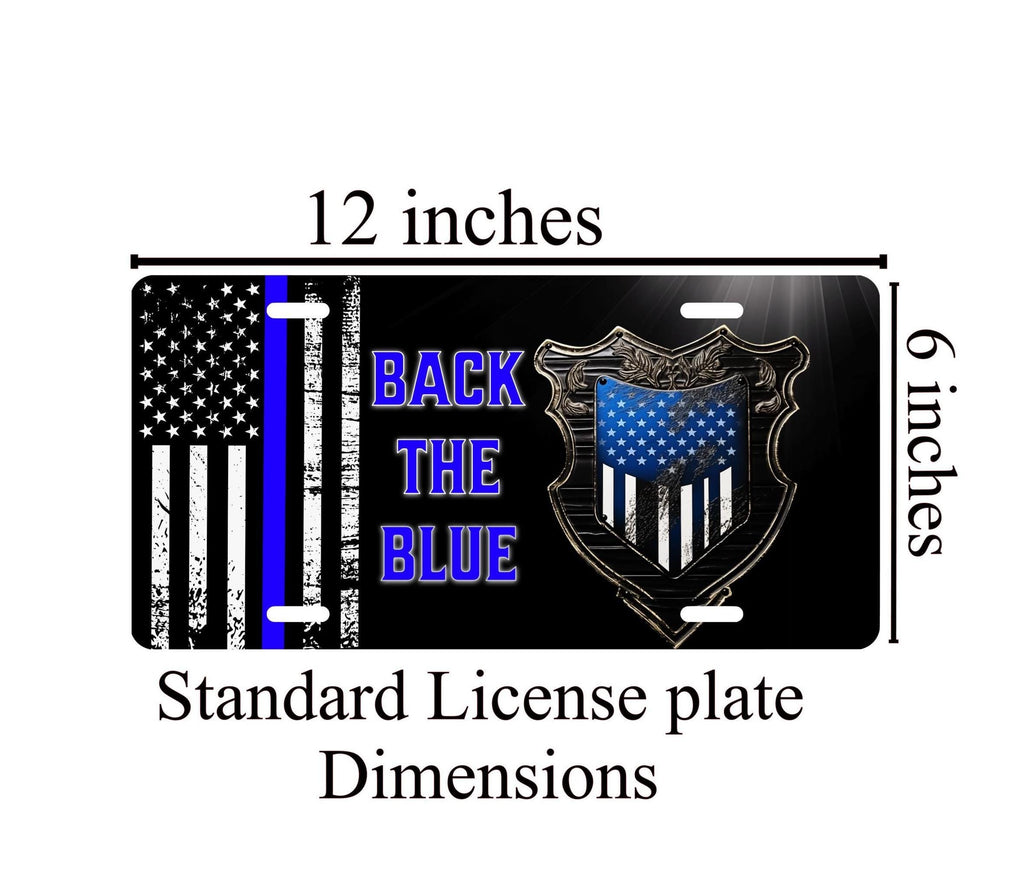 Back The Blue License Plate: Police Support Car Accessory