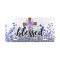 Blessed Cross Floral Vanity Plate | Purple Lavender License Plate
