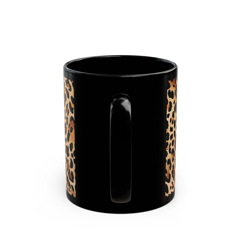 Leopard Print Coffee Mug | Black Ceramic Mug
