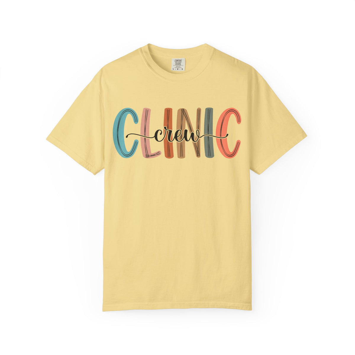 Clinic Crew T-Shirt, Unisex Garment-Dyed Tee, Healthcare Worker Apparel, Gifts for Medical Staff, Casual Everyday Wear